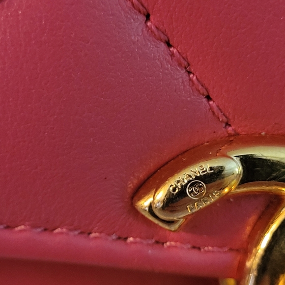 CHANEL Pink Lambskin Mini Flap Bag w/ Top Handle - Picture 15 of 15